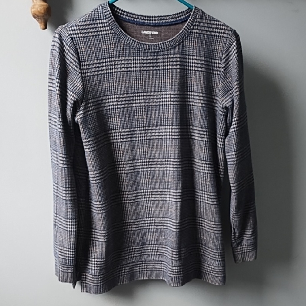 Lands End Plaid Top